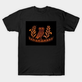 Attic Red-Figure Kalpis Owl Athena Olive T-Shirt